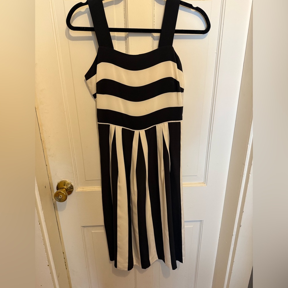 Garnet Hill black and white striped dress. Never worn but tags are off. Size 4P